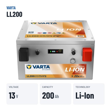Bootsbatterie Varta LL200 12.8V 200Ah Li-Ion – wichtigste Daten
