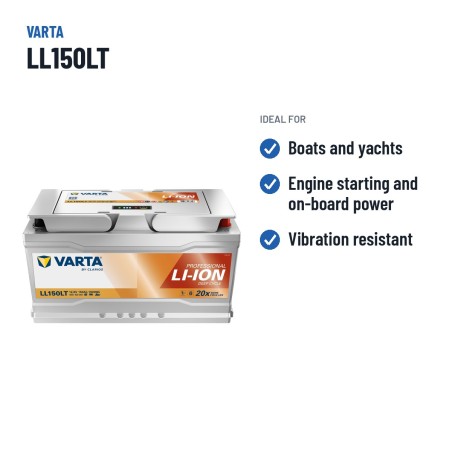Batteria nautica Varta LL150LT 12.8V 150Ah Li-Ion | baterias.com