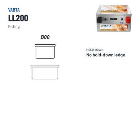 Bootsbatterie Varta LL200 12.8V 200Ah Li-Ion – Pole und Befestigung