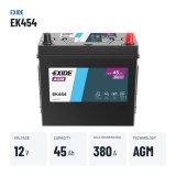 Batterie auxiliaire Exide EK454 12V 45Ah 380A AGM – caractéristiques clés