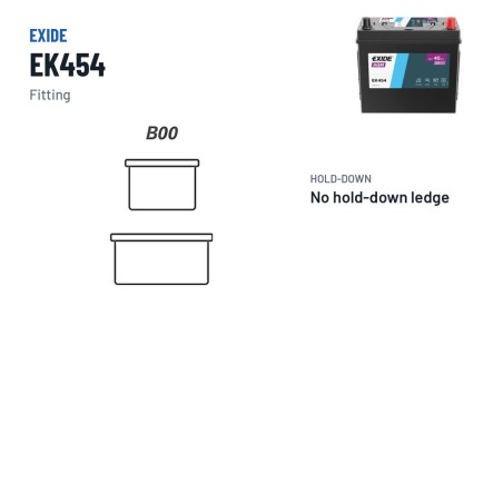 Batterie auxiliaire Exide EK454 12V 45Ah 380A AGM – bornes et fixation