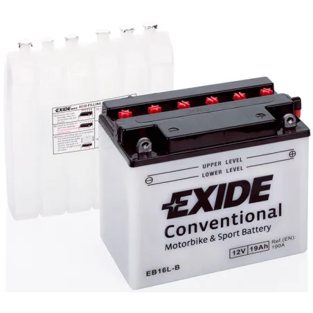 Exide EB16L-B. Batterie de moto Exide 19Ah 12V