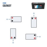 Batteria camion Exide ED2103T 12V 210Ah 800A GEL – polarità (schema 3)