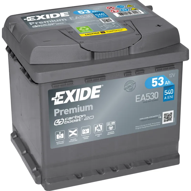 Exide EA530. batteria di avviamento Exide 53Ah 12V