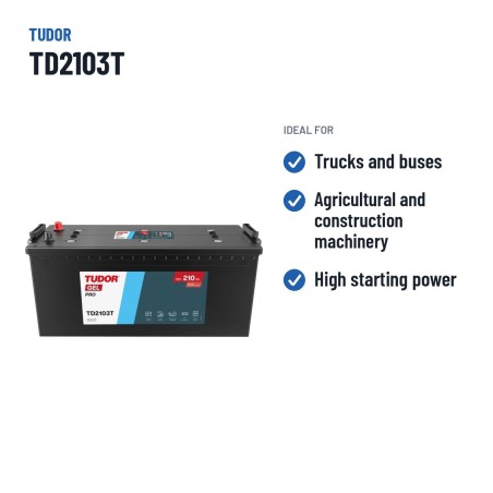 LKW-Batterie Tudor TD2103T 12V 210Ah 800A GEL – empfohlene Einsatzbereiche