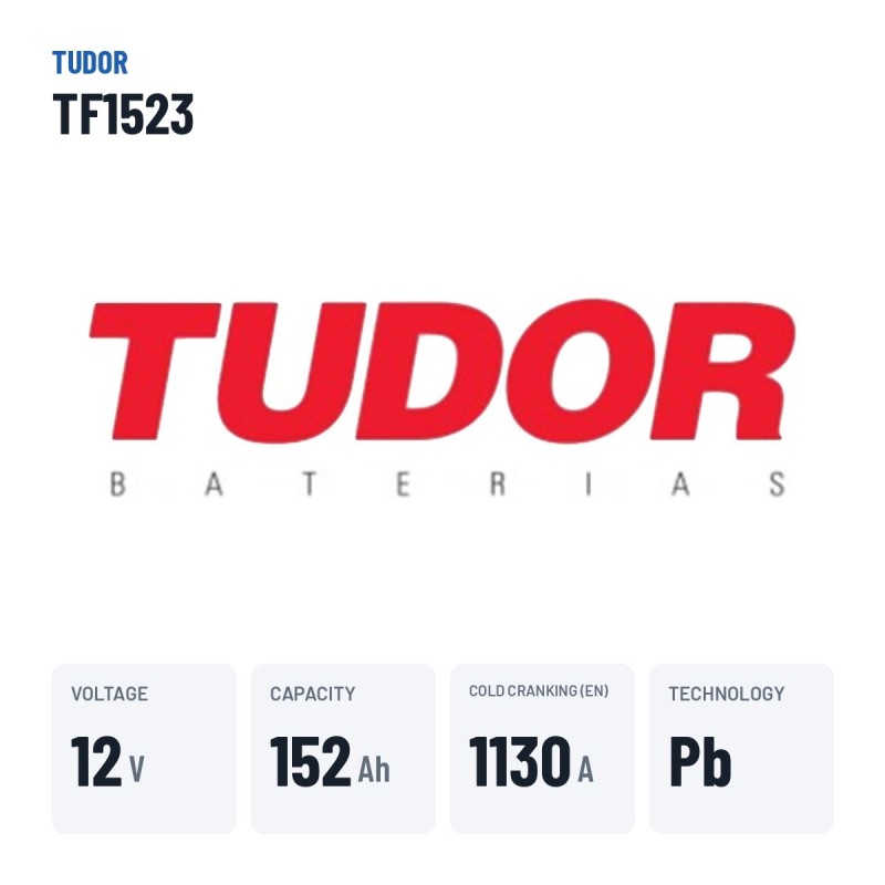 Truck battery Tudor TF1523 12V 152Ah 1130A – key specs