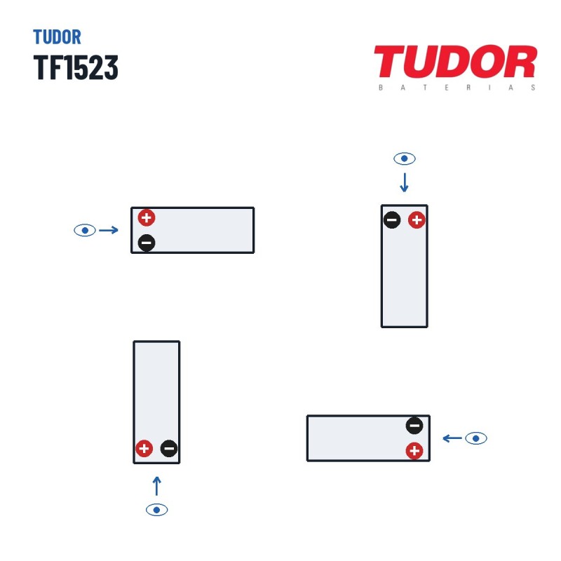 Truck battery Tudor TF1523 12V 152Ah 1130A – polarity (layout 3)