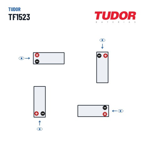 Batterie camion Tudor TF1523 12V 152Ah 1130A – polarité (schéma 3)
