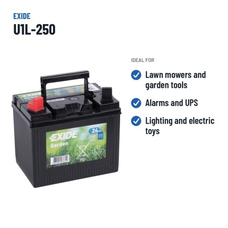 Batteria per rasaerba Exide U1L-250 12V 24Ah 250A – usi consigliati