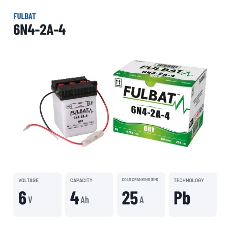 Batterie moto Fulbat 6N4-2A-4 6V 4.2Ah 25A – caractéristiques clés