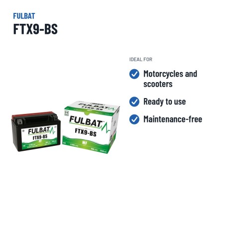 Batteria moto Fulbat FTX9-BS 12V 8.4Ah 135A AGM – usi consigliati