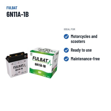 Motorcycle battery Fulbat 6N11A-1B 6V 11.6Ah 90A – recommended uses
