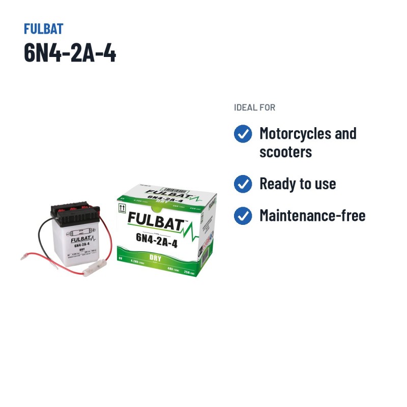 Batterie moto Fulbat 6N4-2A-4 6V 4.2Ah 25A – utilisations recommandées