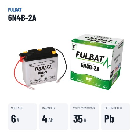 Batteria moto Fulbat 6N4B-2A 6V 4.2Ah 35A – dati principali