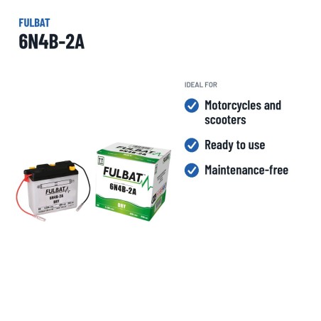 Batterie moto Fulbat 6N4B-2A 6V 4.2Ah 35A – utilisations recommandées