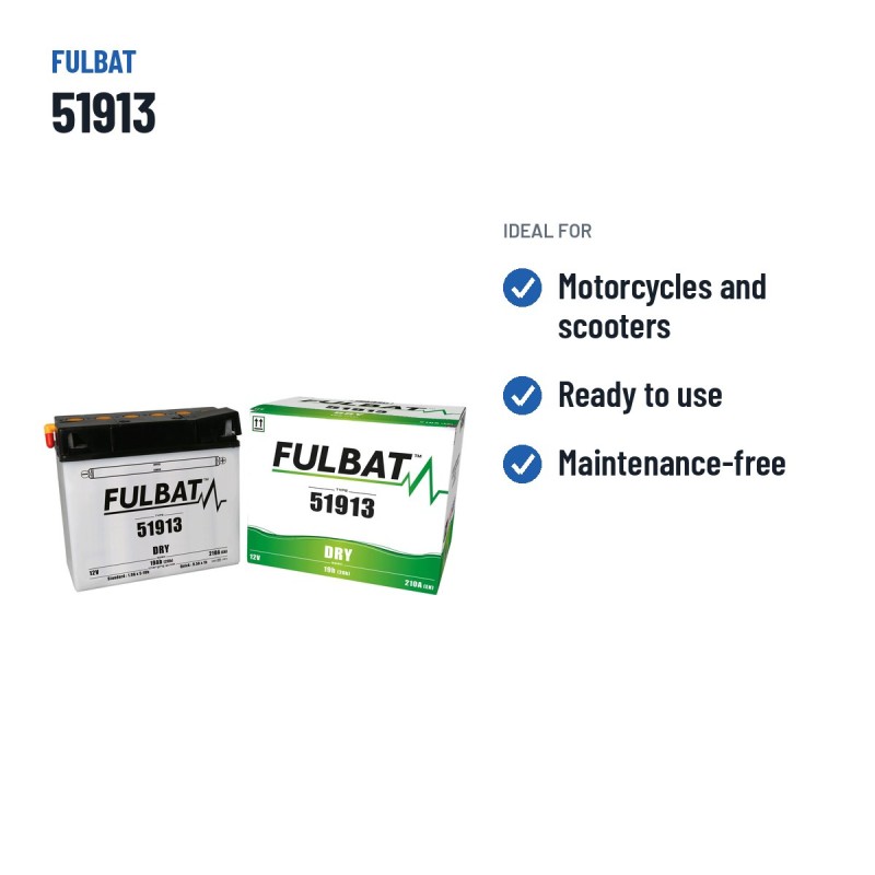 Batteria moto Fulbat 51913 12V 19Ah 210A – usi consigliati