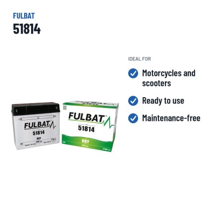 Motorradbatterie Fulbat 51814 12V 18Ah 210A – empfohlene Einsatzbereiche