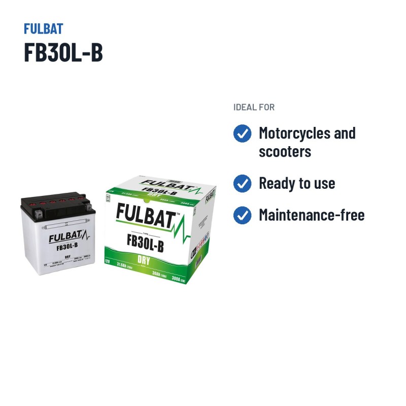 Batteria moto Fulbat FB30L-B 12V 31.6Ah 300A – usi consigliati