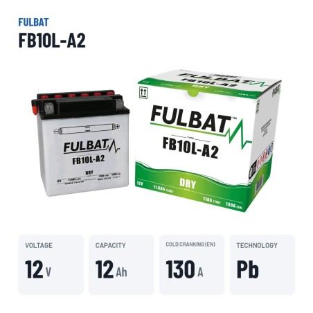 Motorcycle battery Fulbat FB10L-A2 12V 11.6Ah 130A – key specs