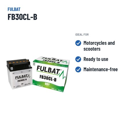 Motorradbatterie Fulbat FB30CL-B 12V 31.6Ah 300A – empfohlene Einsatzbereiche