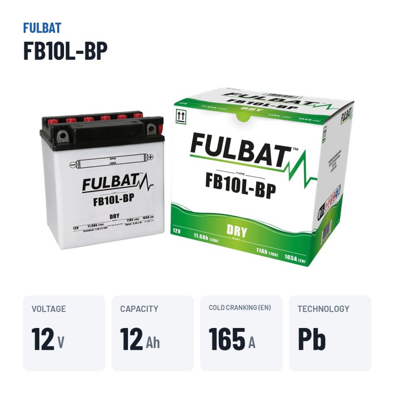 Motorcycle battery Fulbat FB10L-BP 12V 11.6Ah 165A – key specs