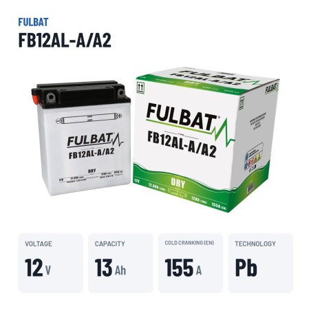 Batterie moto Fulbat FB12AL-A/A2 12V 12.6Ah 155A – caractéristiques clés