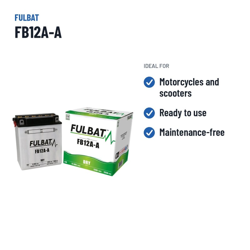 Batteria moto Fulbat FB12A-A 12V 12.6Ah 155A | baterias.com