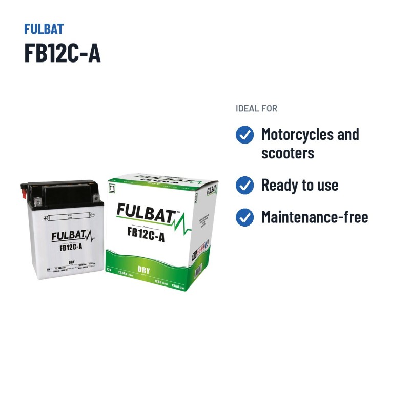 Batterie moto Fulbat FB12C-A 12V 12.6Ah 155A – utilisations recommandées