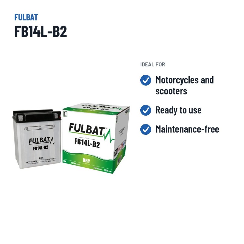 Motorcycle battery Fulbat FB14L-B2 12V 14.7Ah 175A – recommended uses