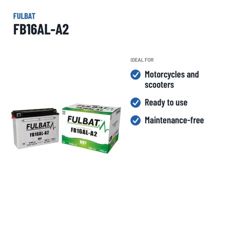 Batterie moto Fulbat FB16AL-A2 12V 16.8Ah 210A | baterias.com