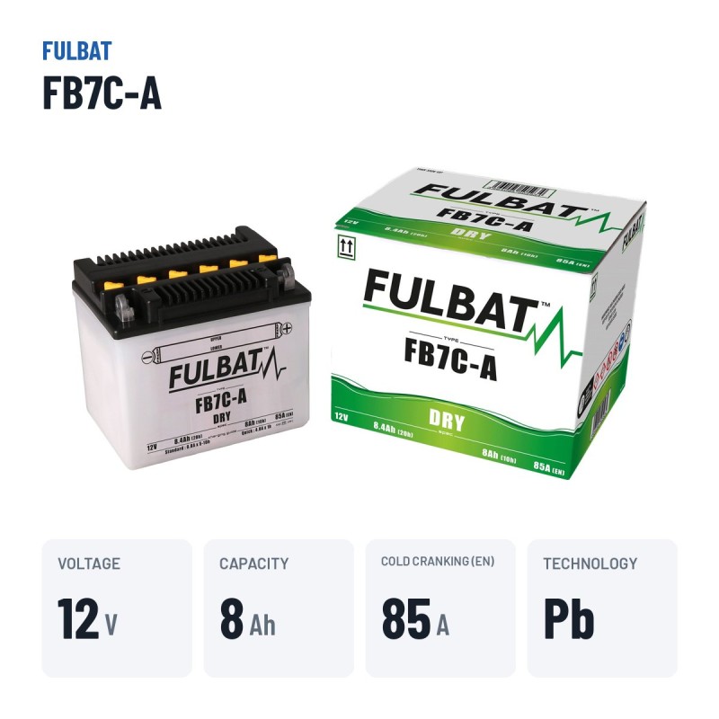 Batería de moto Fulbat FB7C-A 12V 8.4Ah 85A – datos clave
