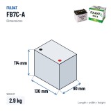 Batería de moto Fulbat FB7C-A 12V 8.4Ah 85A – medidas 130 × 90 × 114 mm