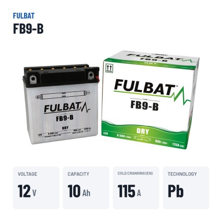 Batería de moto Fulbat FB9-B 12V 9.5Ah 115A – datos clave