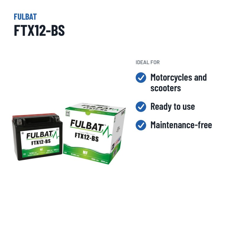 Batteria moto Fulbat FTX12-BS 12V 10.5Ah 180A AGM – usi consigliati