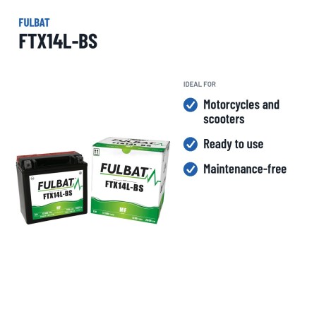 Motorcycle battery Fulbat FTX14L-BS 12V 12.6Ah 200A AGM – recommended uses
