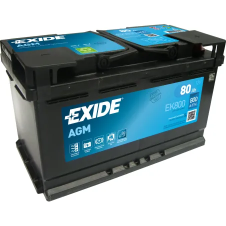 Exide EK800. Starterbatterie Exide 80Ah 12V