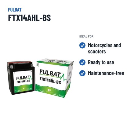 Motorcycle battery Fulbat FTX14AHL-BS 12V 12.6Ah 210A AGM – recommended uses