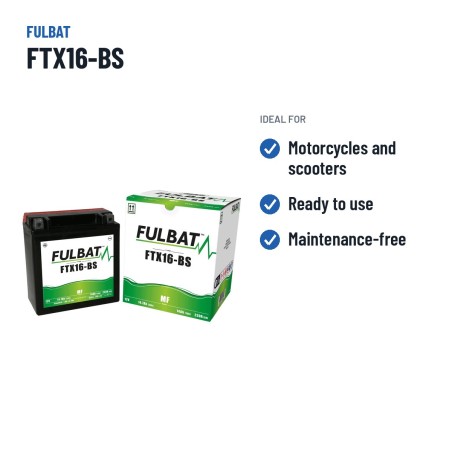 Bateria de mota Fulbat FTX16-BS 12V 14.7Ah 230A AGM – utilizações recomendadas