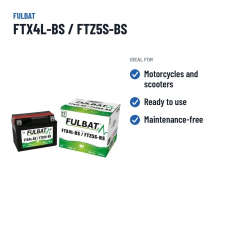 Motorcycle battery Fulbat FTX4L-BS / FTZ5S-BS 12V 4.2Ah 50A AGM – recommended uses