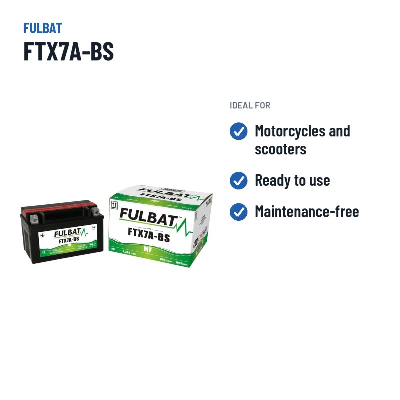 Motorradbatterie Fulbat FTX7A-BS 12V 6.3Ah 105A AGM – empfohlene Einsatzbereiche