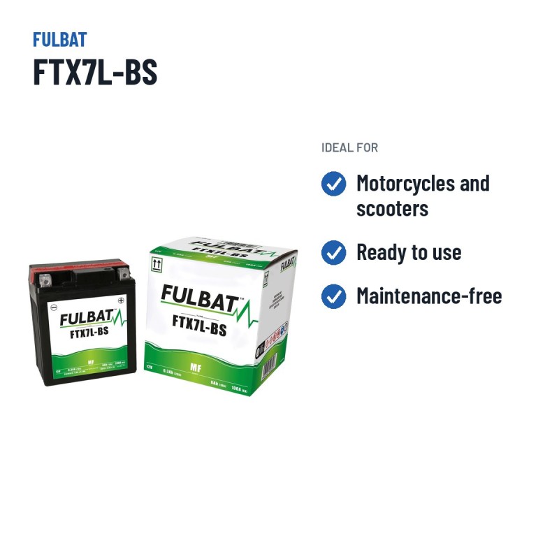 Batteria moto Fulbat FTX7L-BS 12V 6.3Ah 100A AGM – usi consigliati