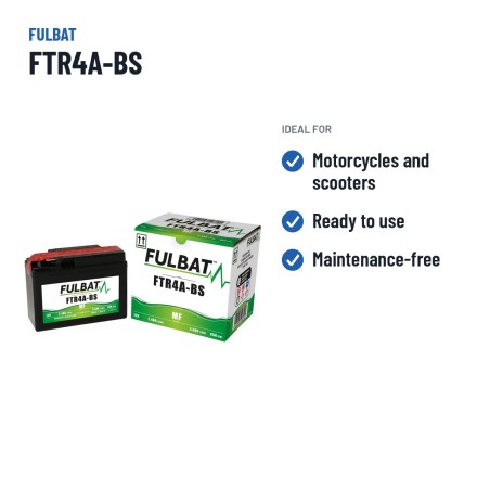 Motorcycle battery Fulbat FTR4A-BS 12V 2.4Ah 45A AGM – recommended uses