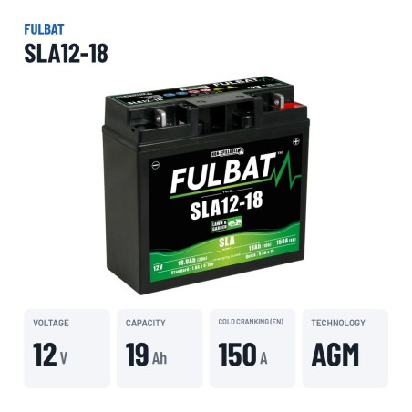 Rasenmäher-Batterie Fulbat SLA12-18 12V 18.9Ah 150A AGM