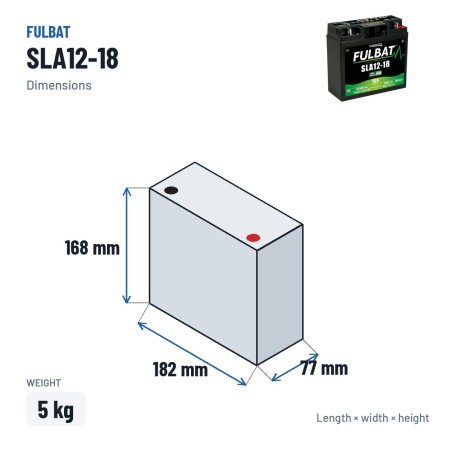 Rasenmäher-Batterie Fulbat SLA12-18 12V 18.9Ah 150A AGM