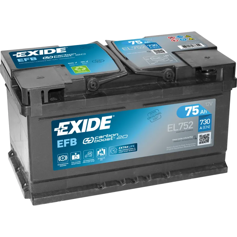 Exide EL752. starter battery Exide 75Ah 12V