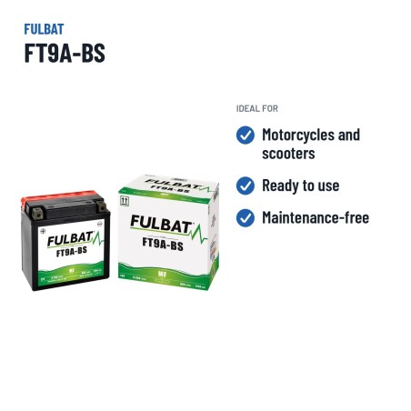 Batteria moto Fulbat FT9A-BS 12V 9.5Ah 115A AGM – usi consigliati