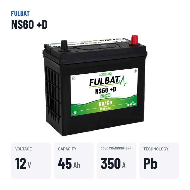 Batteria per rasaerba Fulbat NS60 +D 12V 45Ah 350A – dati principali