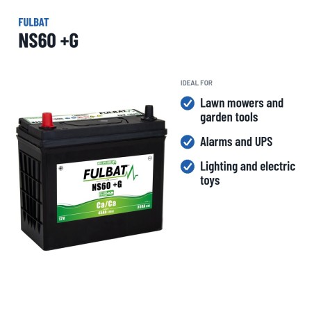 Batterie de tondeuse Fulbat NS60 +G 12V 45Ah 350A – utilisations recommandées