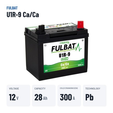 Batteria per rasaerba Fulbat U1R-9 Ca/Ca 12V 28Ah 300A – dati principali