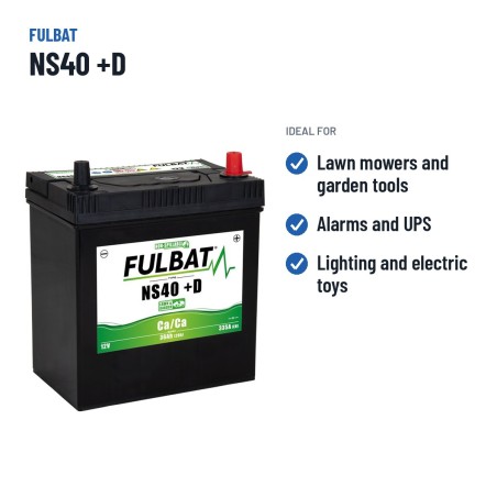 Rasenmäher-Batterie Fulbat NS40 +D 12V 36Ah 335A – empfohlene Einsatzbereiche